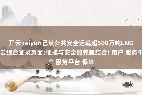 开云kaiyun已从公共安全运载超500万吨LNG货色-开云综合登录页面:便捷与安全的完美结合! 用户 服务平台 保障