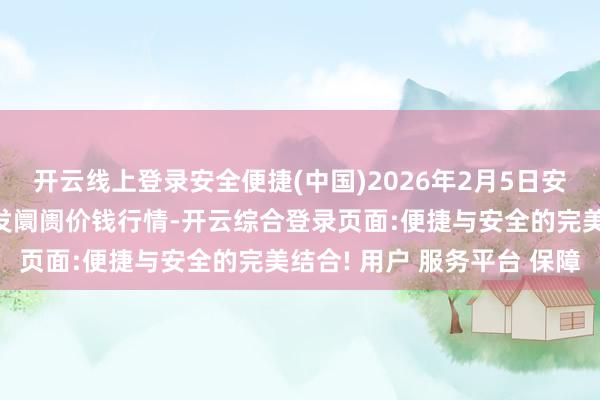 开云线上登录安全便捷(中国)2026年2月5日安徽合肥周谷堆农居品批发阛阓价钱行情-开云综合登录页面:便捷与安全的完美结合! 用户 服务平台 保障